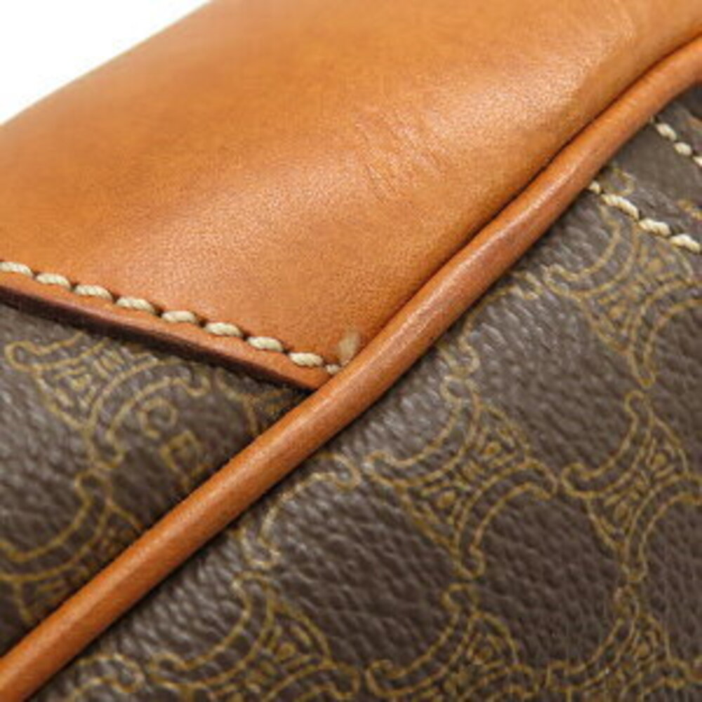 Celine Shoulder Tote Logo Brown Handbag Leather Bag Triomphe Macadam - Picture 9 of 9